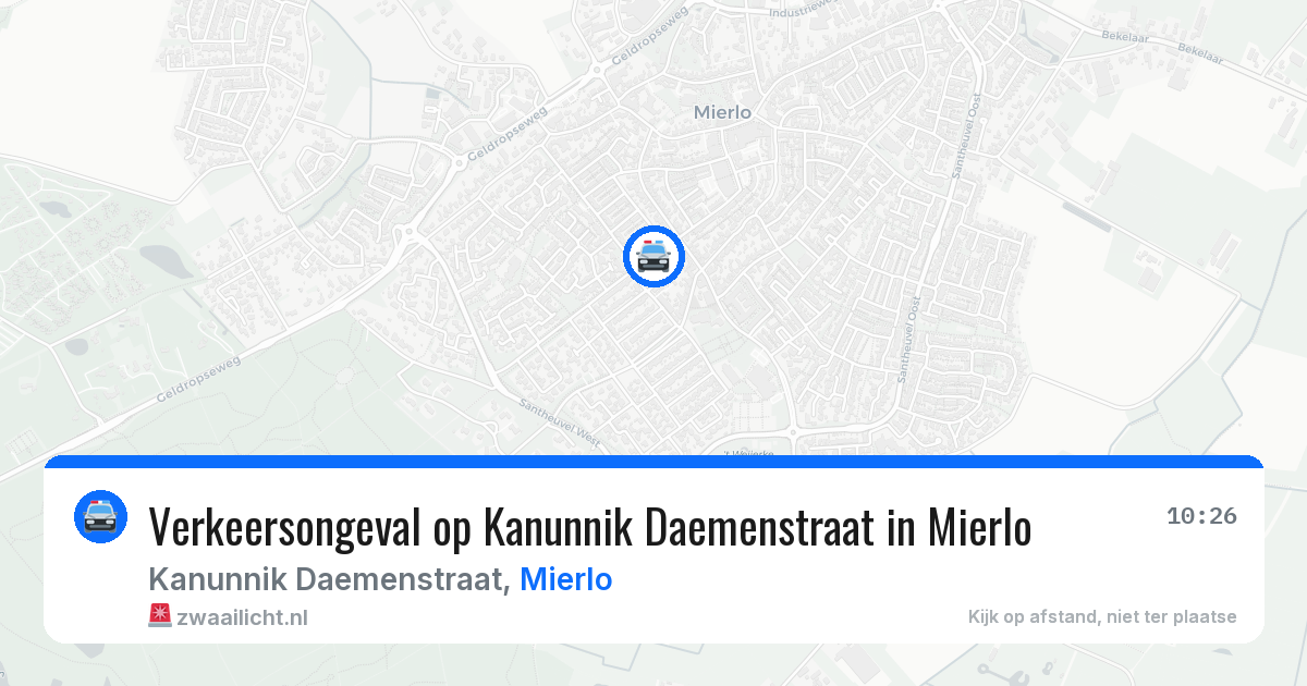 Verkeersongeval op Kanunnik Daemenstraat in Mierlo — 23 jun 2026