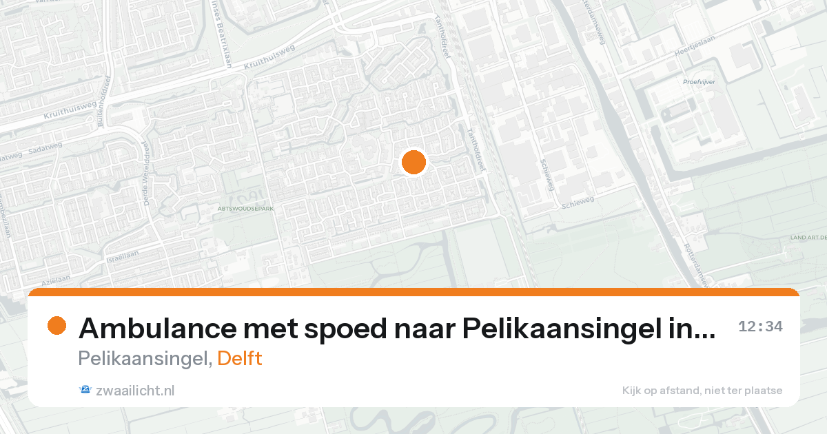 Ambulance met spoed naar Pelikaansingel in Delft — 18 aug 2026