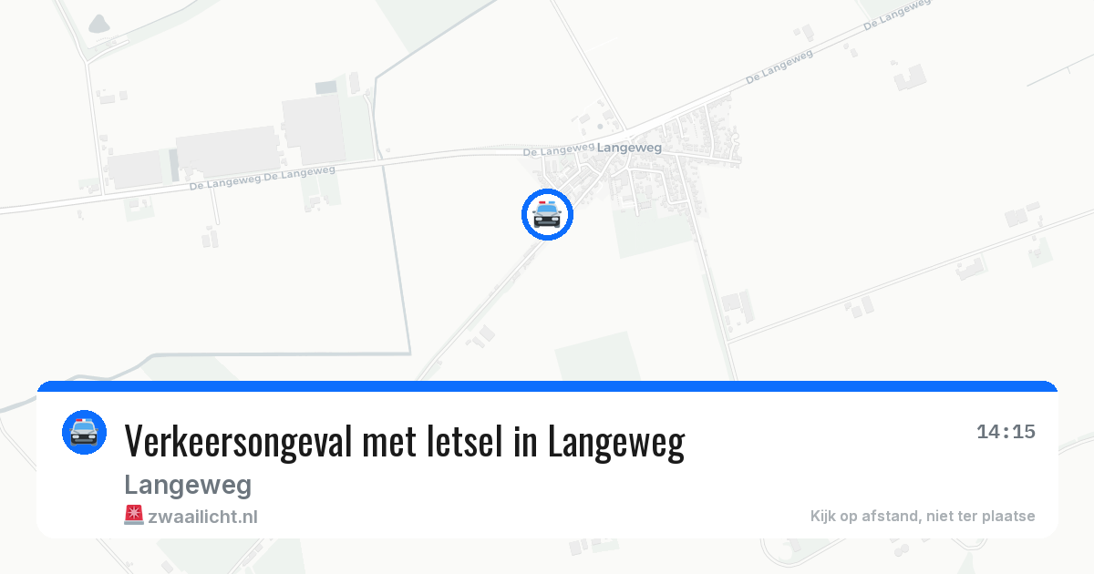 Verkeersongeval met letsel in Langeweg — 12 aug 2026