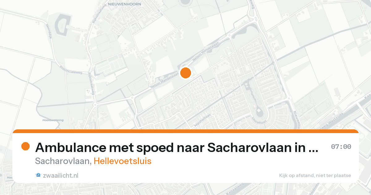 Ambulance met spoed naar Sacharovlaan in Hellevoetsluis — 19 aug 2026