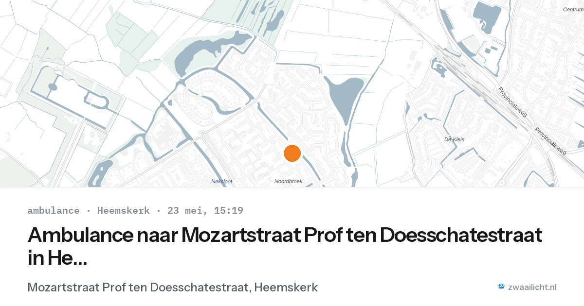 Ambulance naar Mozartstraat Prof ten Doesschatestraat in Heemskerk — 23 mei 2026