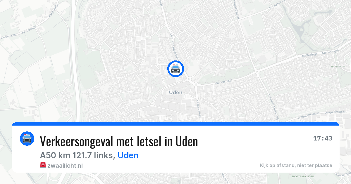 Verkeersongeval met letsel in Uden — 9 aug 2026