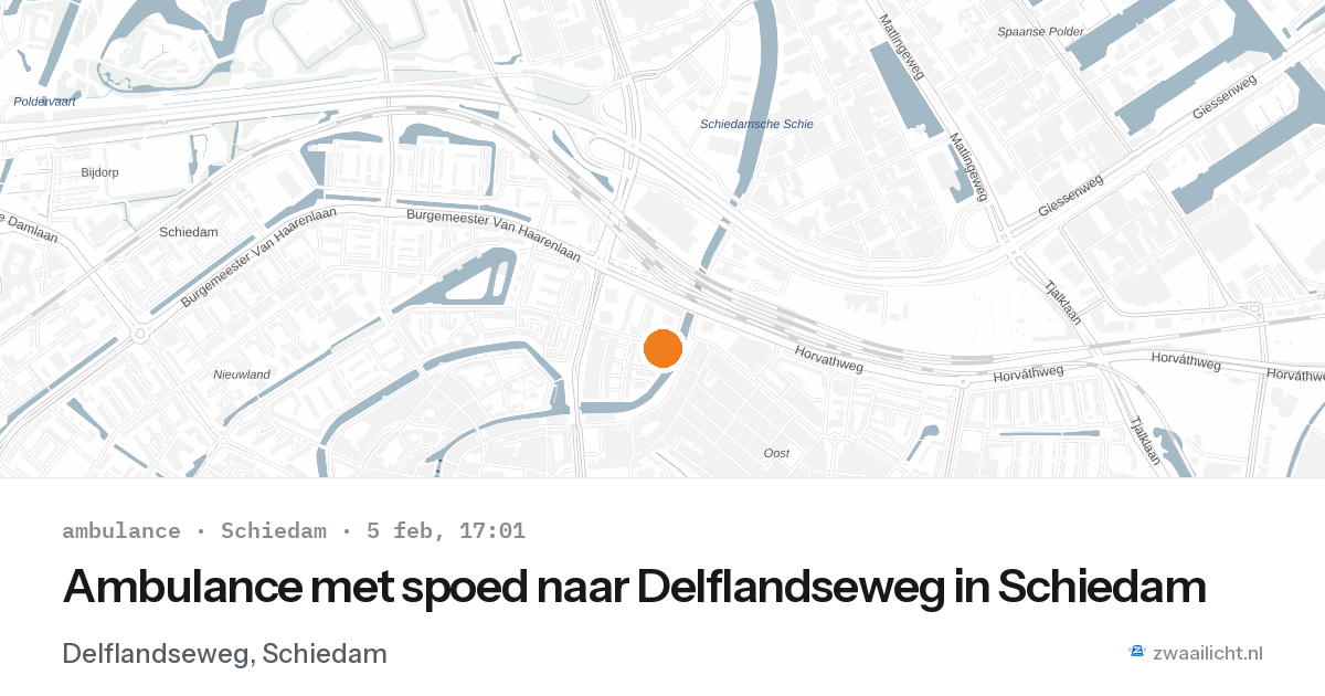 Ambulance met spoed naar Delflandseweg in Schiedam — 5 feb 2026