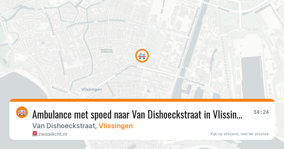 Ambulance met spoed naar Van Dishoeckstraat in Vlissingen — 12 mrt 2026