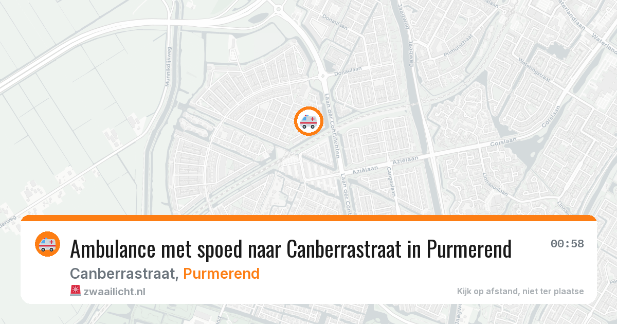 Ambulance met spoed naar Canberrastraat in Purmerend — 27 jul 2026