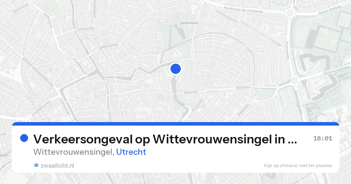 Verkeersongeval op Wittevrouwensingel in Utrecht — 19 aug 2026