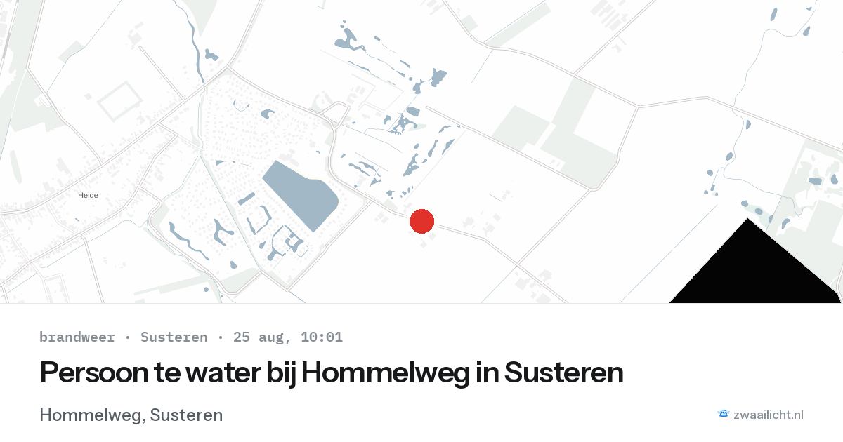 Persoon te water bij Hommelweg in Susteren — 25 aug 2026