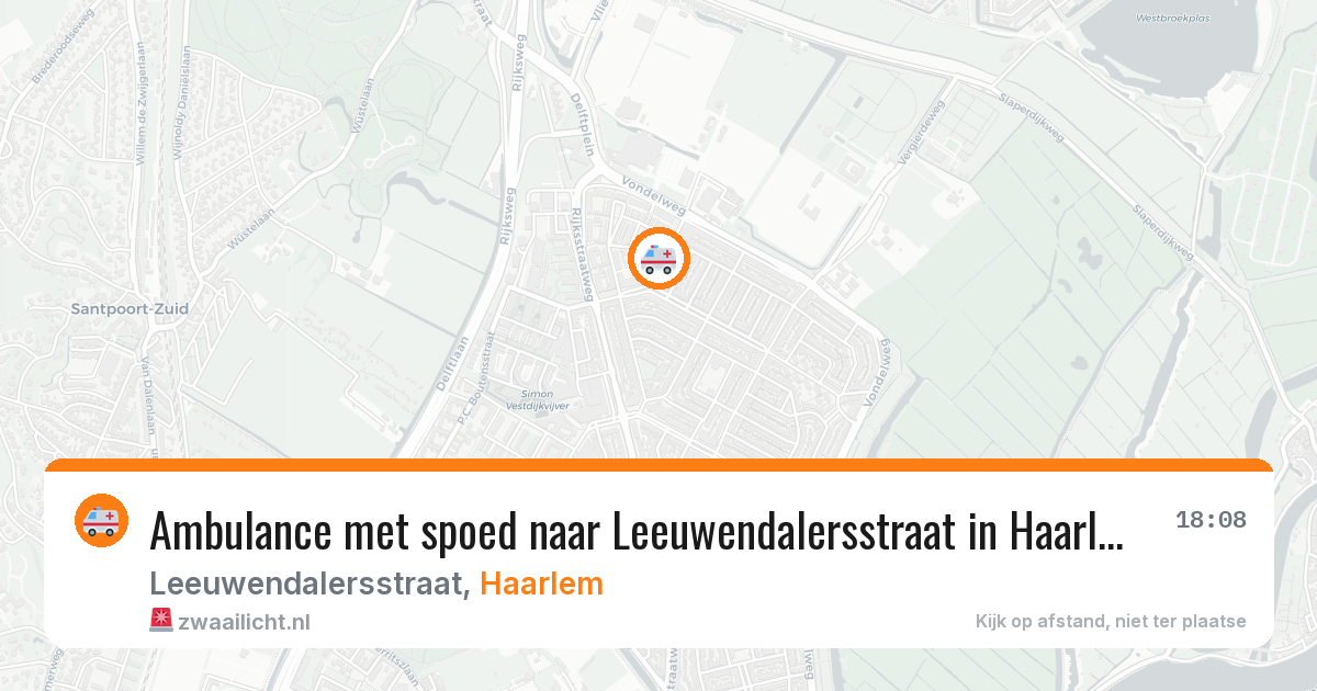 Ambulance met spoed naar Leeuwendalersstraat in Haarlem — 12 aug 2026