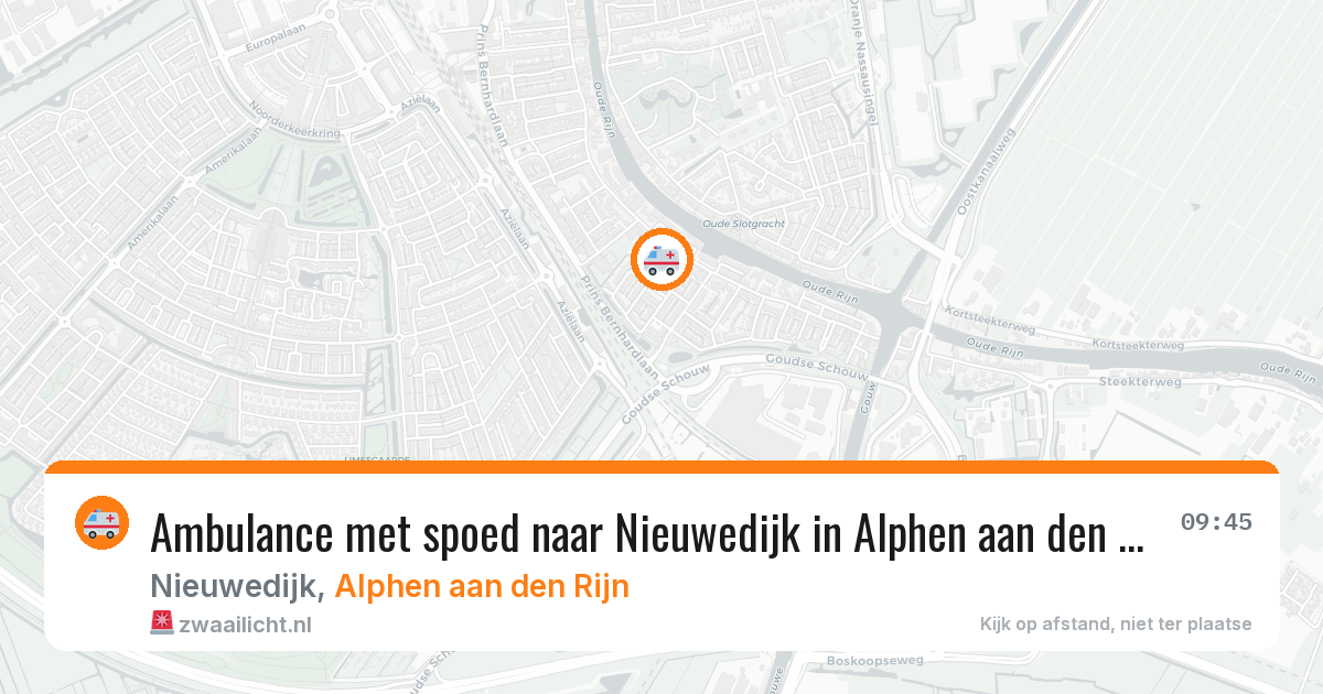 Ambulance met spoed naar Nieuwedijk in Alphen aan den Rijn — 26 mei 2026