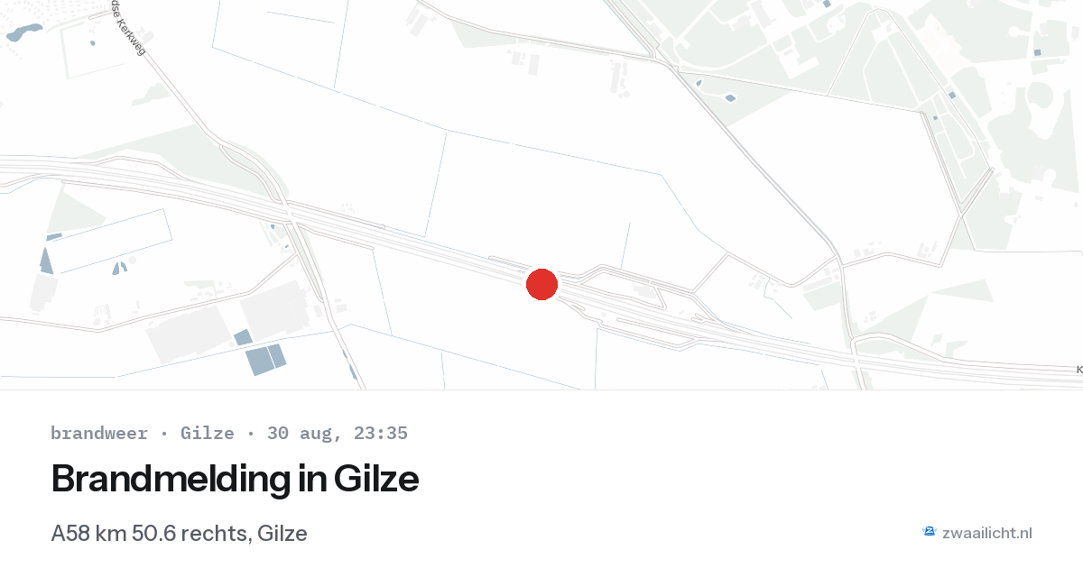 Brandmelding in Gilze — 30 aug 2026