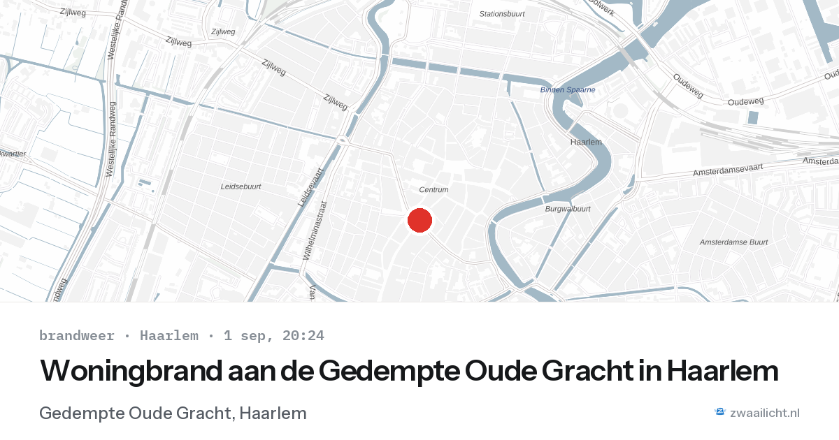 Woningbrand aan de Gedempte Oude Gracht in Haarlem — 1 sep 2026
