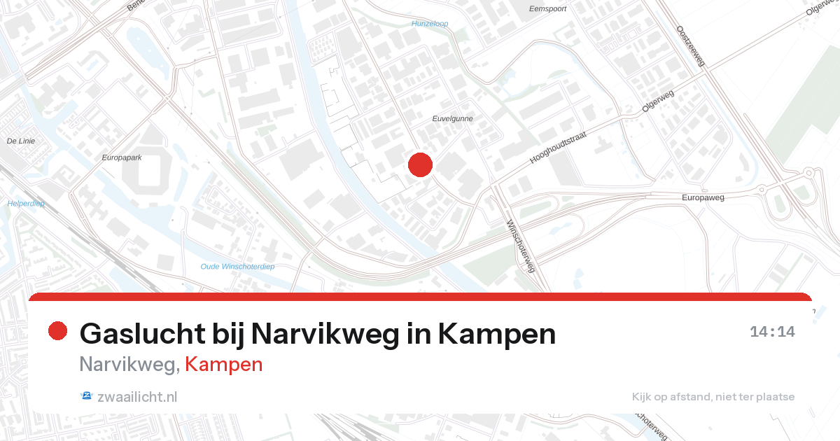 Gaslucht bij Narvikweg in Kampen — 27 aug 2026