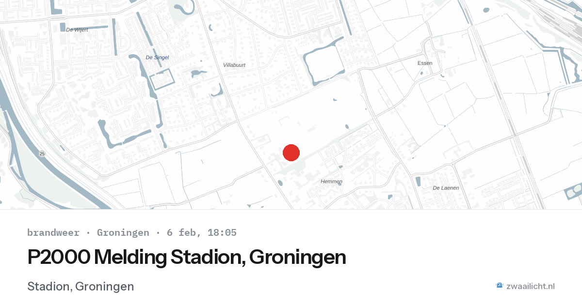 P2000 Melding Stadion, Groningen — 6 feb 2026