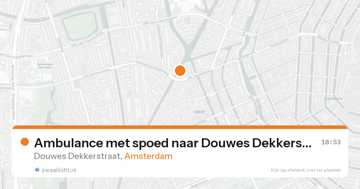 Ambulance met spoed naar Douwes Dekkerstraat in Amsterdam — 22 aug 2026