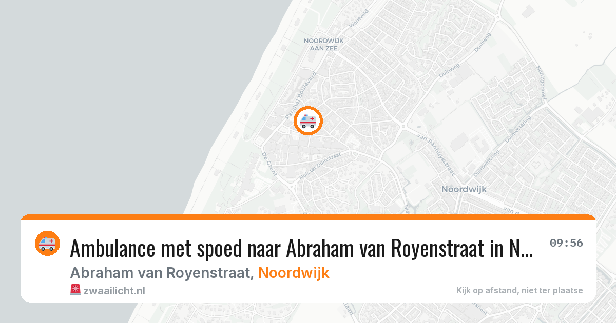Ambulance met spoed naar Abraham van Royenstraat in Noordwijk — 29 jul 2026