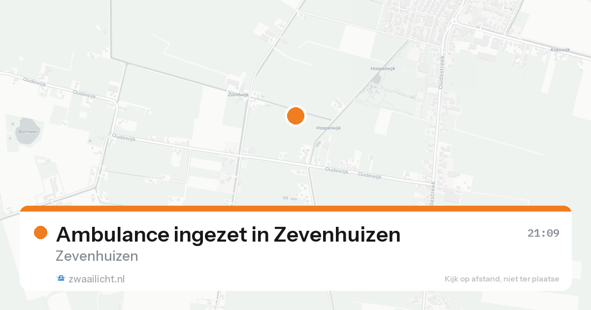 Ambulance ingezet in Zevenhuizen — 20 aug 2026