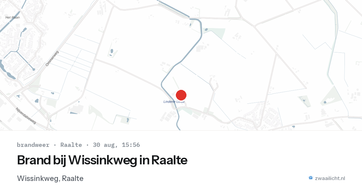 Brand bij Wissinkweg in Raalte — 30 aug 2026