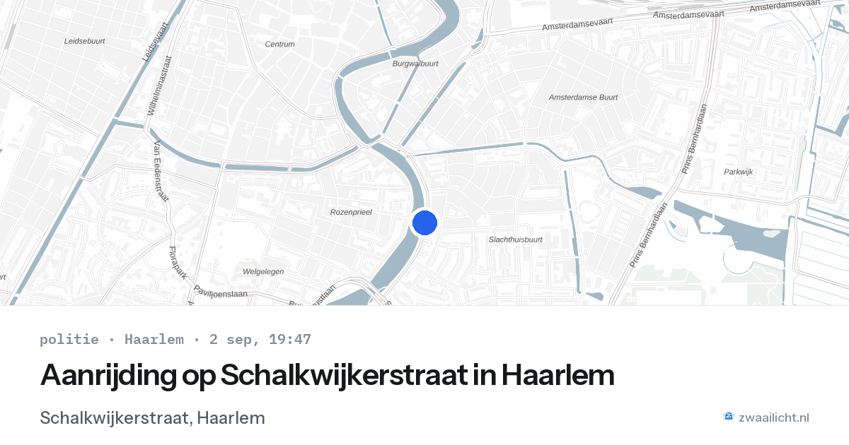 Aanrijding op Schalkwijkerstraat in Haarlem — 2 sep 2026