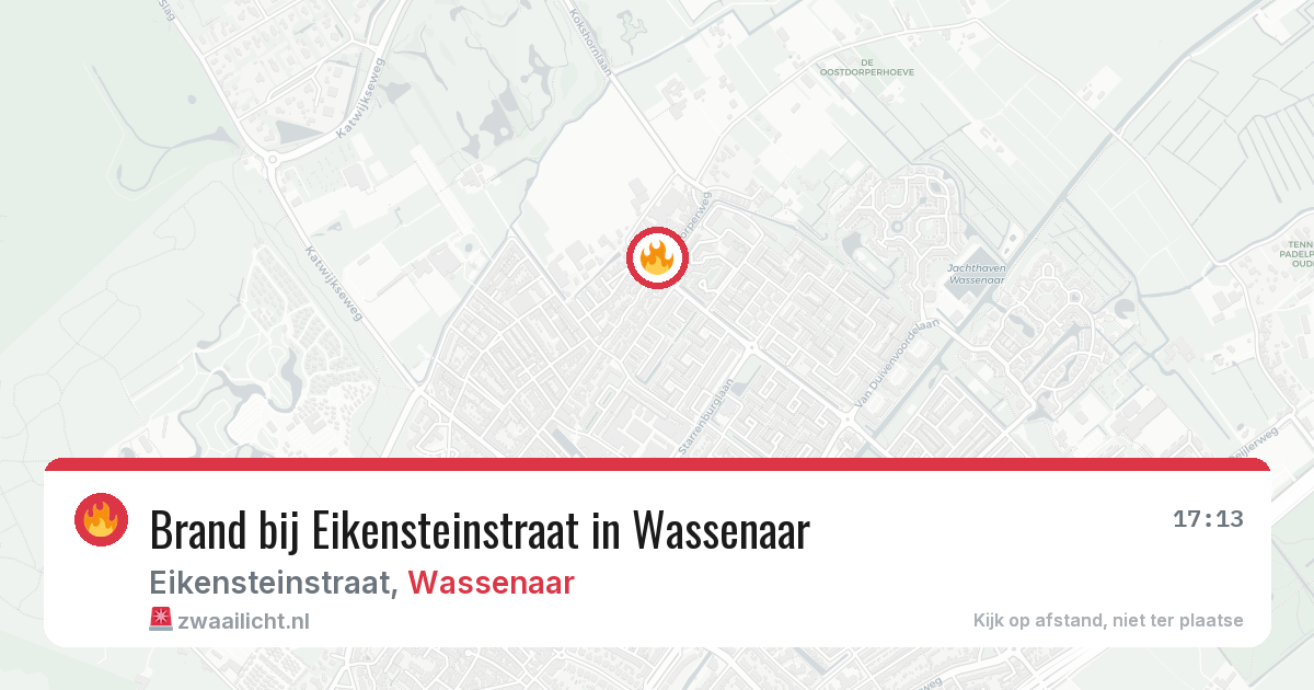 Brand bij Eikensteinstraat in Wassenaar — 24 jun 2026