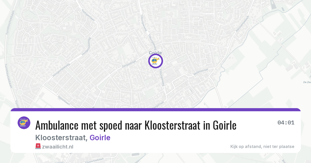 Ambulance met spoed naar Kloosterstraat in Goirle — 11 jun 2026
