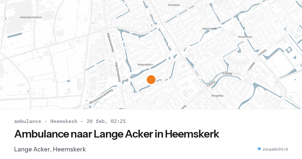 Ambulance naar Lange Acker in Heemskerk — 20 feb 2026