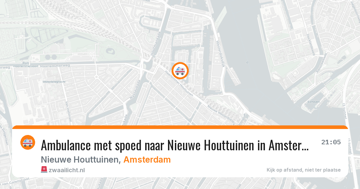 Ambulance met spoed naar Nieuwe Houttuinen in Amsterdam — 23 mrt 2026