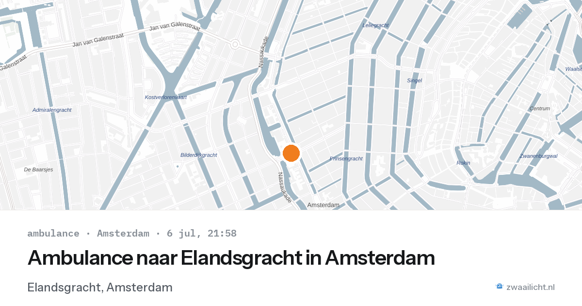 Ambulance naar Elandsgracht in Amsterdam — 6 jul 2026