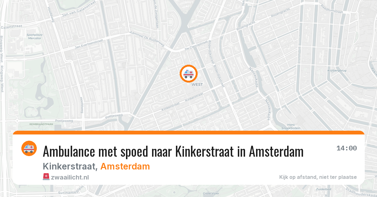 Ambulance met spoed naar Kinkerstraat in Amsterdam — 11 aug 2026