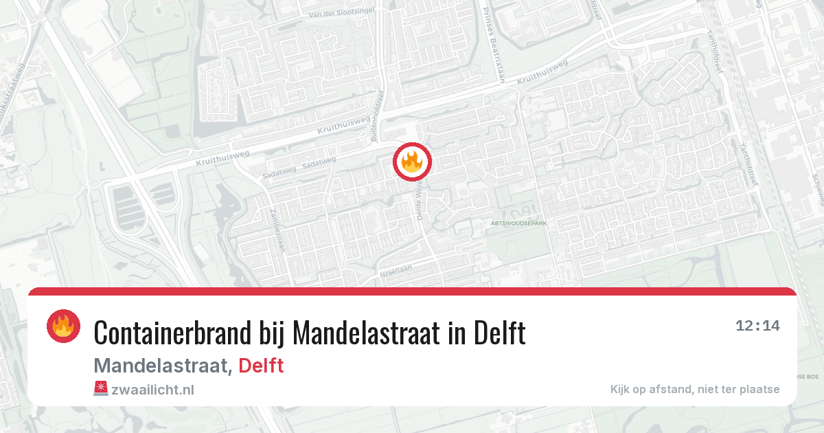 Containerbrand bij Mandelastraat in Delft — 6 jul 2026