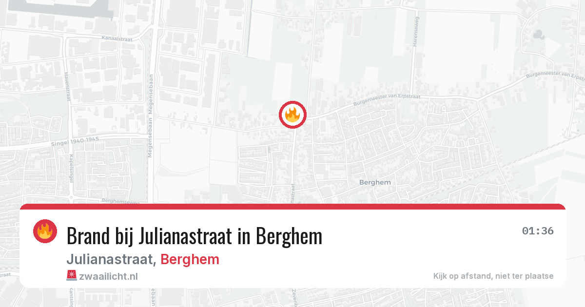 Brand bij Julianastraat in Berghem — 21 jun 2026
