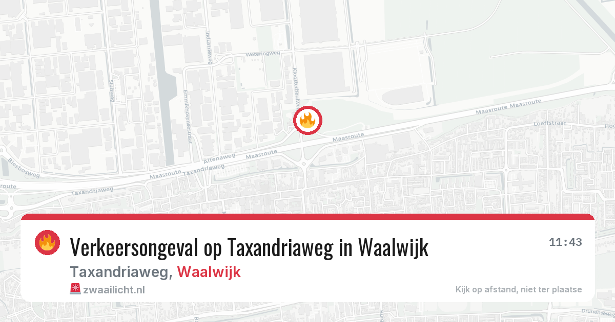 Verkeersongeval op Taxandriaweg in Waalwijk — 16 mrt 2026