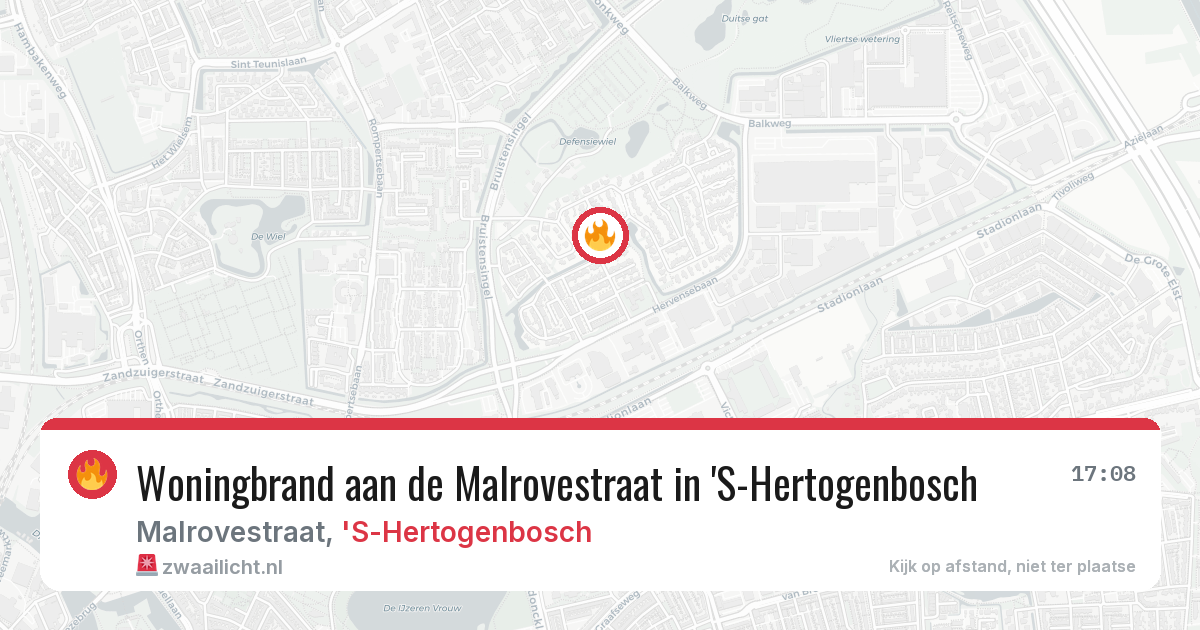 Woningbrand aan de Malrovestraat in 'S-Hertogenbosch — 15 mei 2026
