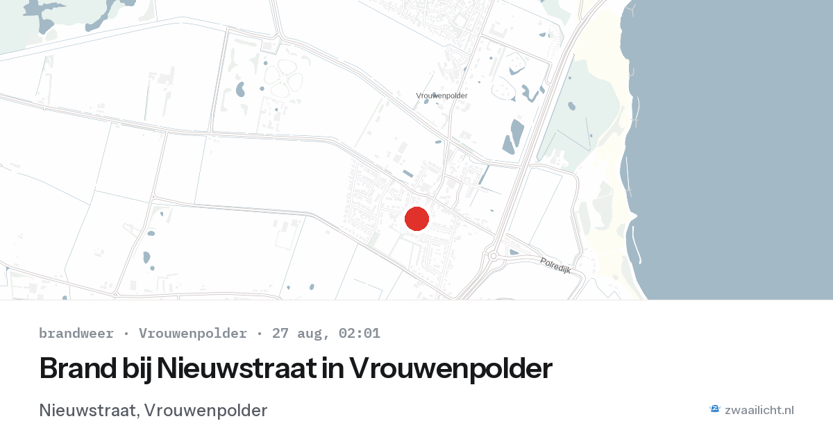 Brand bij Nieuwstraat in Vrouwenpolder — 27 aug 2026