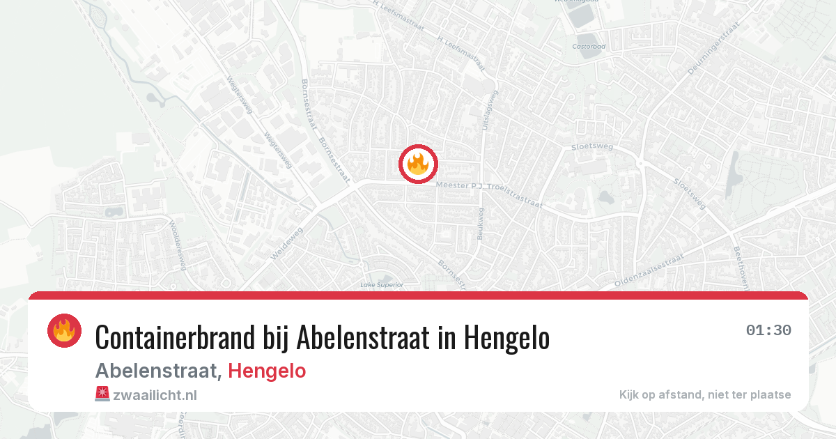 Containerbrand bij Abelenstraat in Hengelo — 13 jul 2026