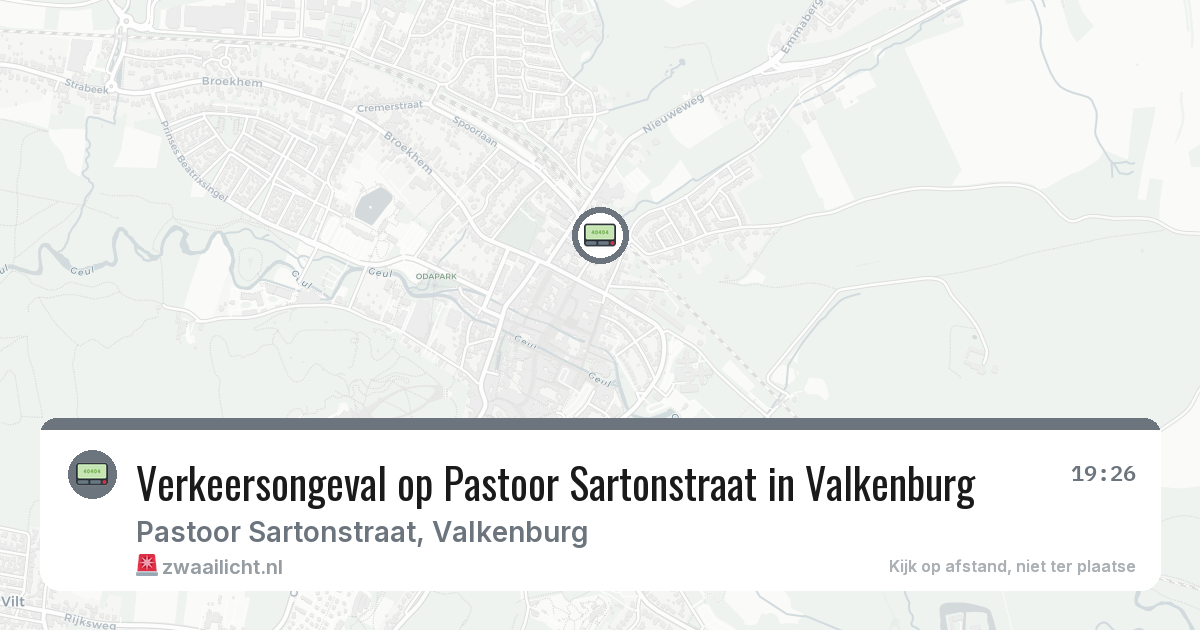 Verkeersongeval op Pastoor Sartonstraat in Valkenburg — 16 jul 2026