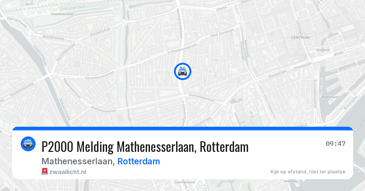 P2000 Melding Mathenesserlaan, Rotterdam — 4 jun 2026