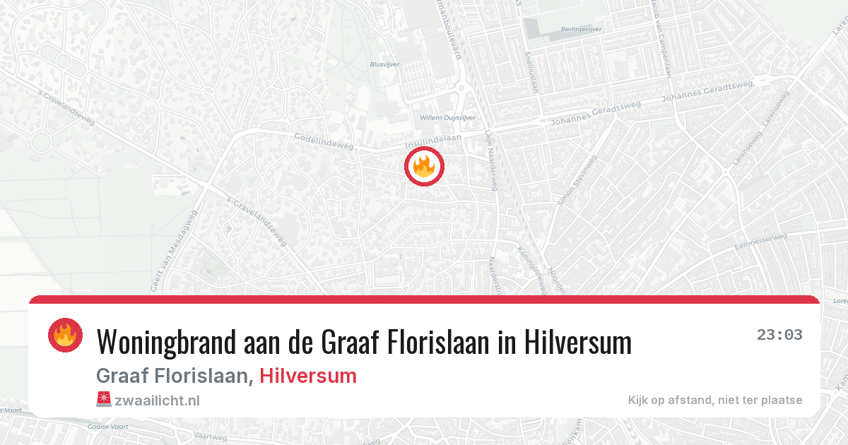 Woningbrand aan de Graaf Florislaan in Hilversum — 19 jun 2026