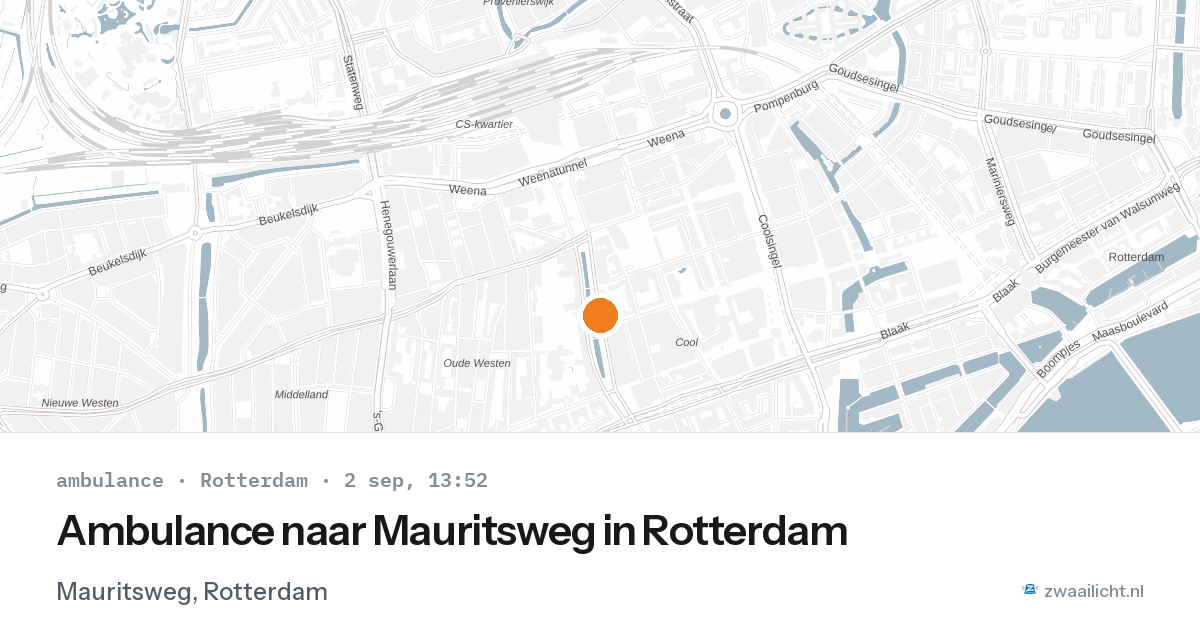 Ambulance naar Mauritsweg in Rotterdam — 2 sep 2026