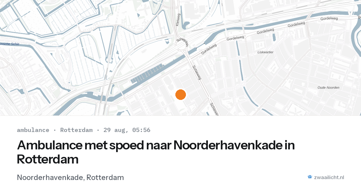 Ambulance met spoed naar Noorderhavenkade in Rotterdam — 29 aug 2026