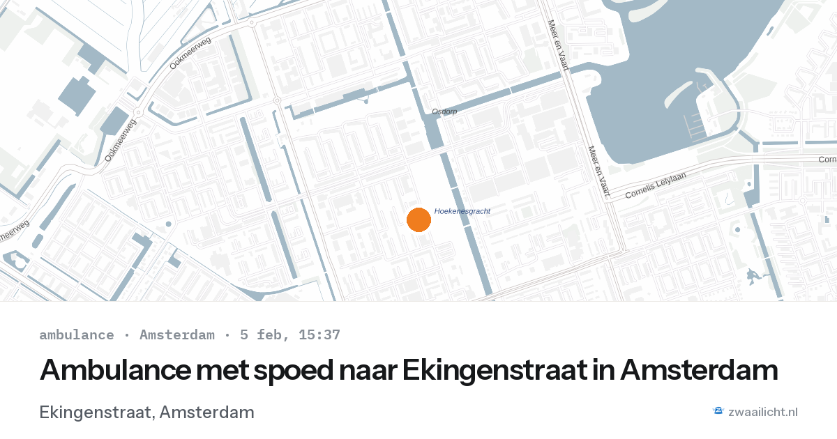 Ambulance met spoed naar Ekingenstraat in Amsterdam — 5 feb 2026