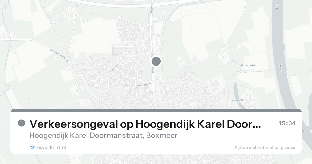 Verkeersongeval op Hoogendijk Karel Doormanstraat in Boxmeer — 7 feb 2026