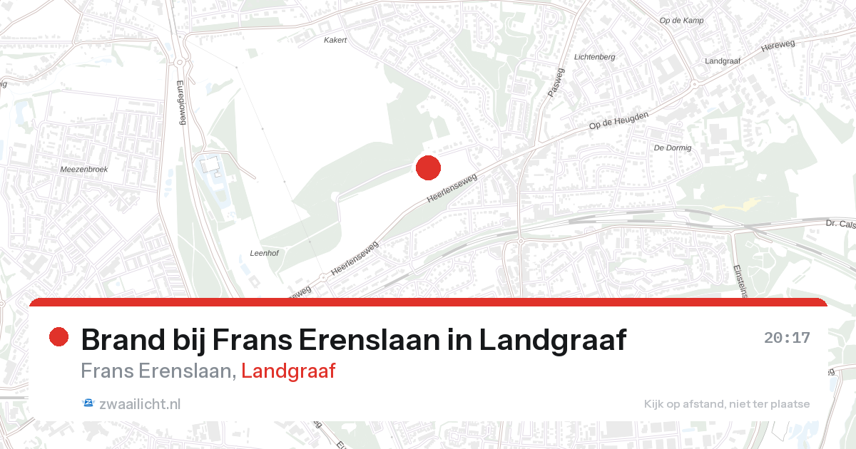 Brand bij Frans Erenslaan in Landgraaf — 26 aug 2026