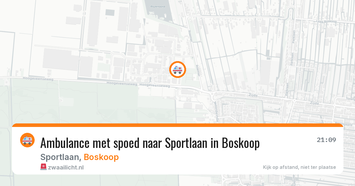 Ambulance met spoed naar Sportlaan in Boskoop — 30 jul 2026