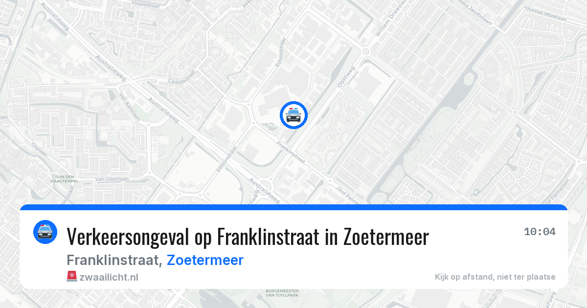 Verkeersongeval op Franklinstraat in Zoetermeer — 22 jun 2026