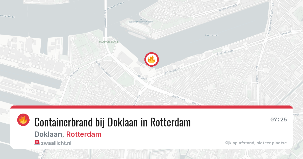 Containerbrand bij Doklaan in Rotterdam — 11 jul 2026