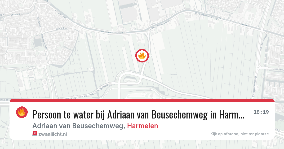 Persoon te water bij Adriaan van Beusechemweg in Harmelen — 27 jul 2026