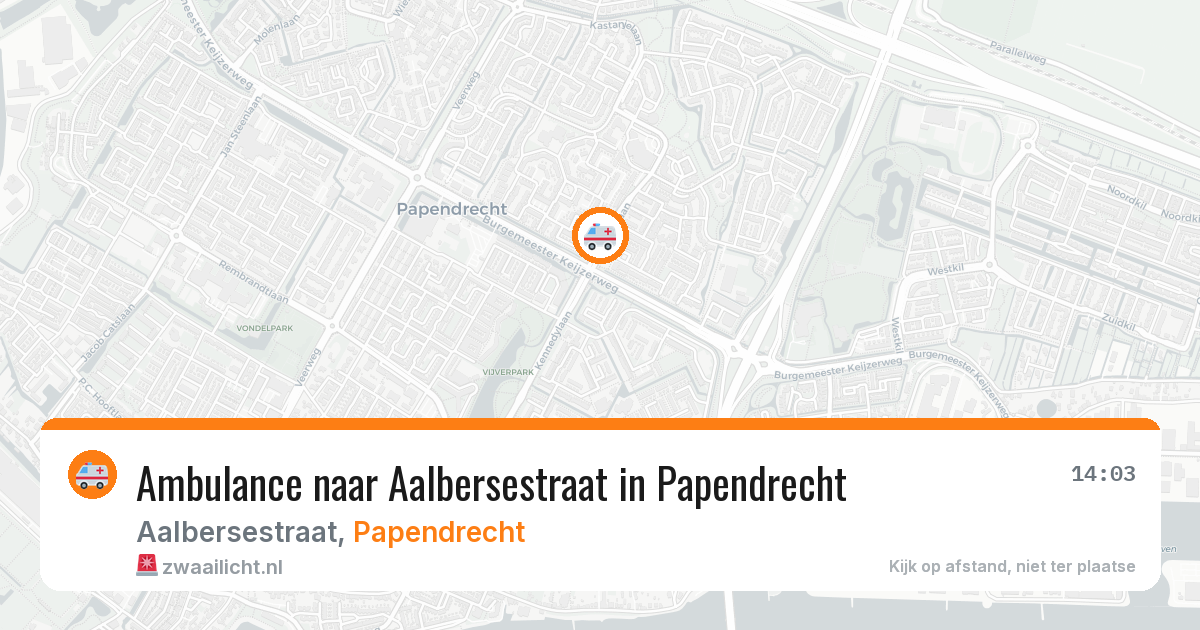 Ambulance naar Aalbersestraat in Papendrecht — 13 aug 2026
