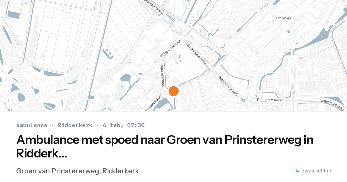 Ambulance met spoed naar Groen van Prinstererweg in Ridderkerk — 6 feb 2026