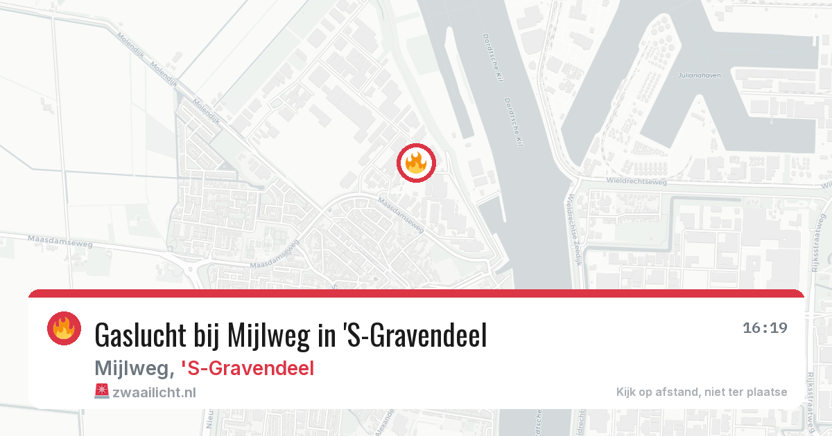 Gaslucht bij Mijlweg in 'S-Gravendeel — 18 jun 2026