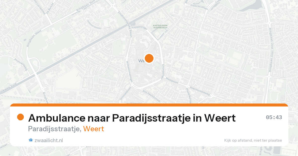 Ambulance naar Paradijsstraatje in Weert — 24 aug 2026